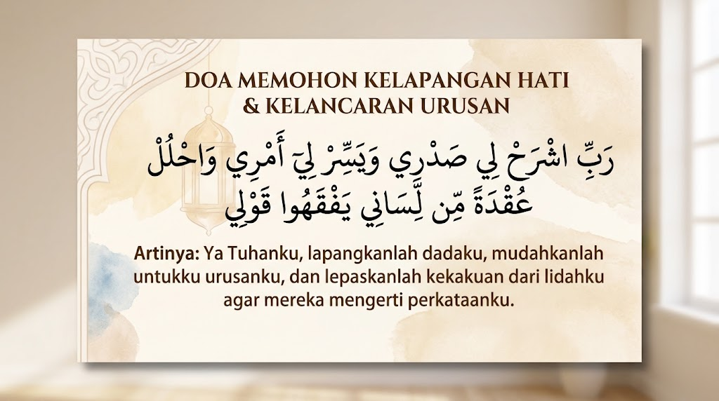 Doa Memohon Ketenangan dan Kelapangan Dada